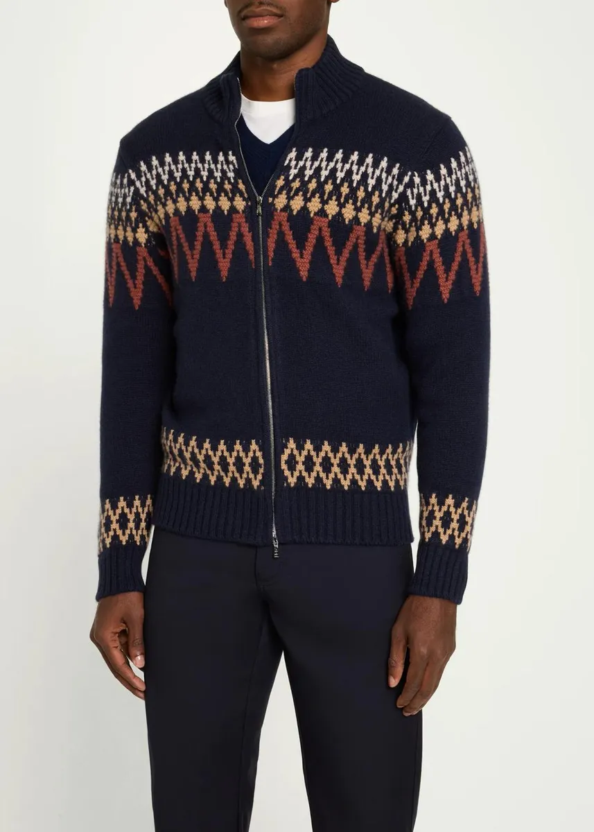 Fioroni Men's Jacquard Cashmere Jacket | Thumbnail 4