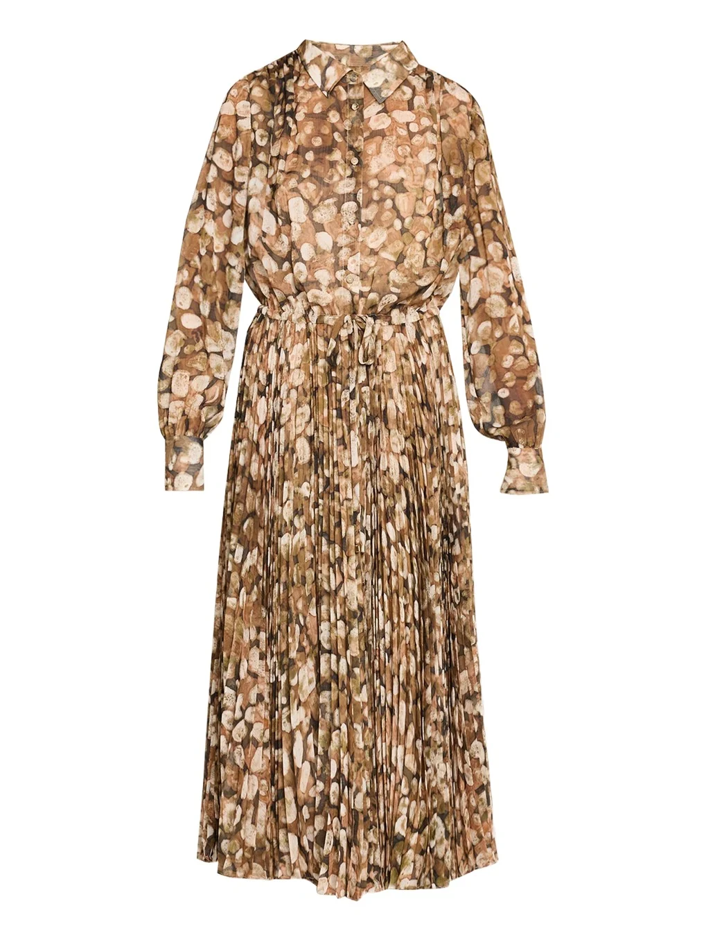 Cara Cara Finch Drawstring-Waist Midi Dress