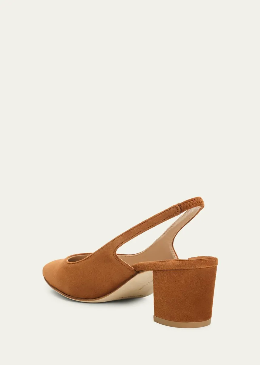 Manolo Blahnik 50mm Allurasan Suede Slingback Pumps | Thumbnail 2 Manolo Blahnik 50mm Allurasan Suede Slingback Pumps | Thumbnail 2