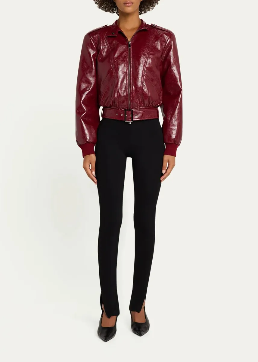 Toccin Keeley Belted Faux Leather Biker Jacket | Thumbnail 2 Toccin Keeley Belted Faux Leather Biker Jacket | Thumbnail 2