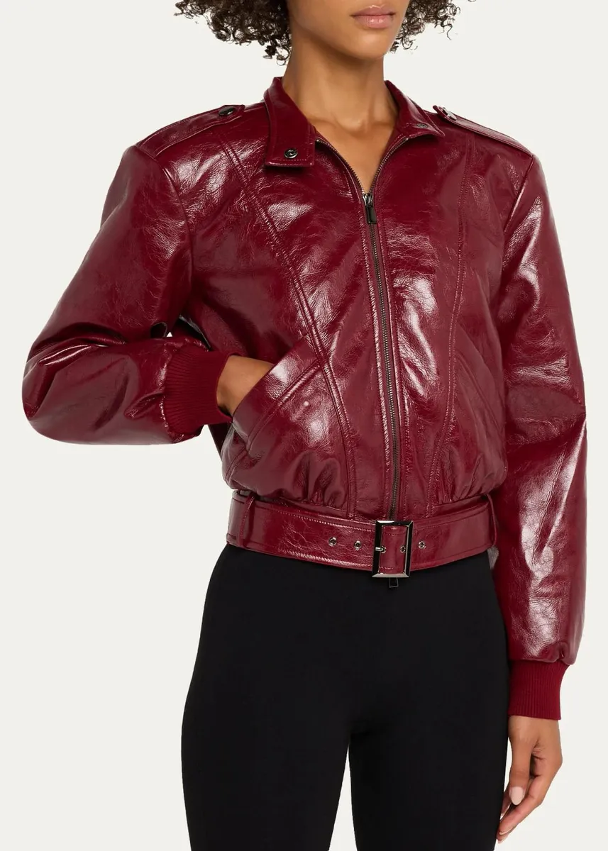 Toccin Keeley Belted Faux Leather Biker Jacket | Thumbnail 4 Toccin Keeley Belted Faux Leather Biker Jacket | Thumbnail 4