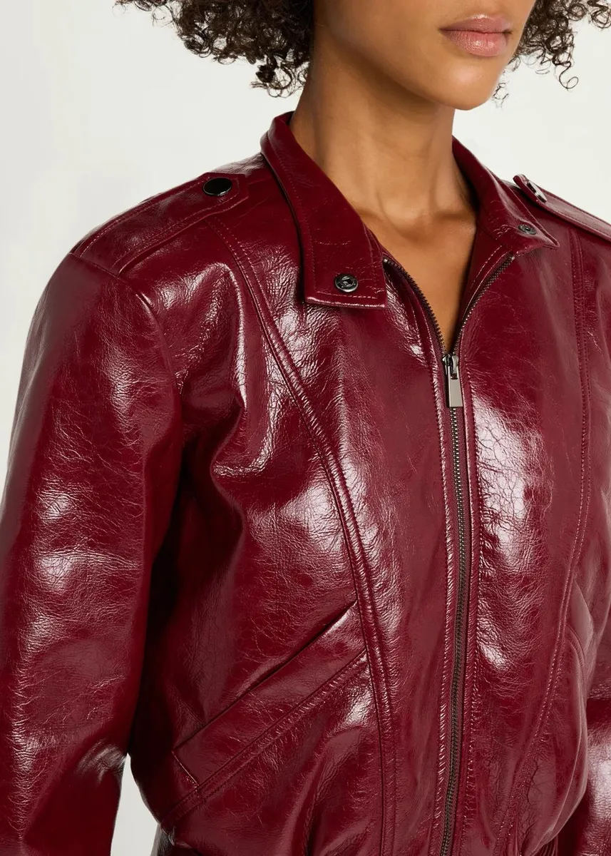 Toccin Keeley Belted Faux Leather Biker Jacket | Thumbnail 5 Toccin Keeley Belted Faux Leather Biker Jacket | Thumbnail 5
