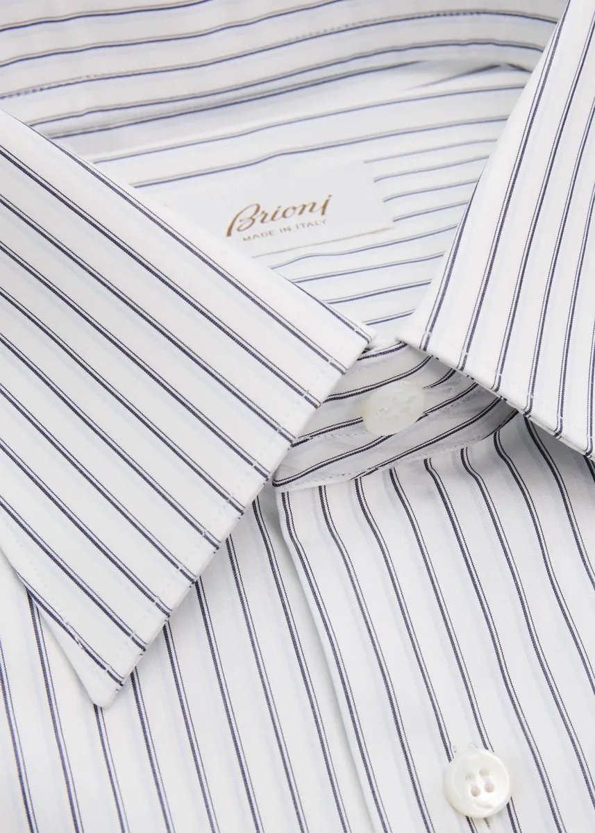 Brioni Men's Striped Cotton Dress Shirt | Thumbnail 2