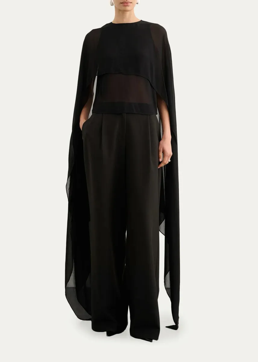 Toccin Deia Chiffon Cape Top | Thumbnail 2
