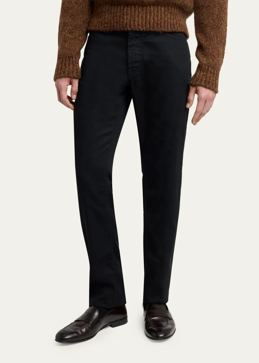 Brioni Men's Black Denim Slim Five-Pocket Pants | Thumbnail 4 Brioni Men's Black Denim Slim Five-Pocket Pants | Thumbnail 4