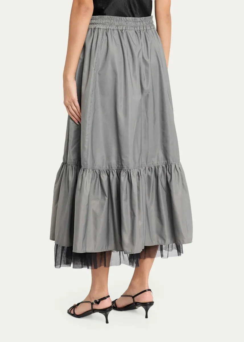 Cinq à Sept Arianne Tiered Drawstring Midi Skirt | Thumbnail 3