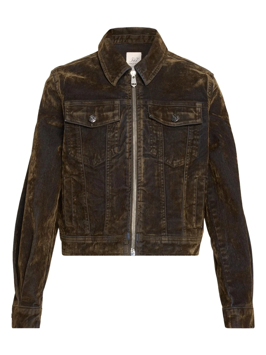 Nicole Flocked Denim Jacket