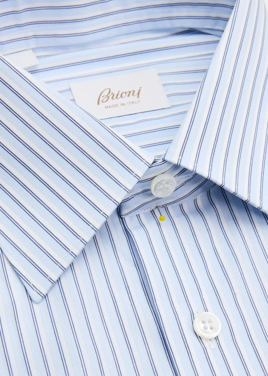 Brioni Men's Striped Cotton Dress Shirt | Thumbnail 2 Brioni Men's Striped Cotton Dress Shirt | Thumbnail 2