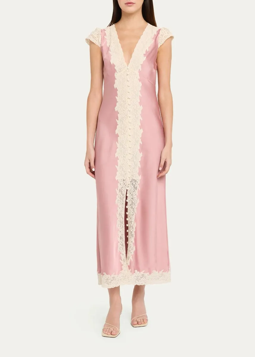 LoveShackFancy Para Laced Crepe Maxi Dress | Thumbnail 4 LoveShackFancy Para Laced Crepe Maxi Dress | Thumbnail 4
