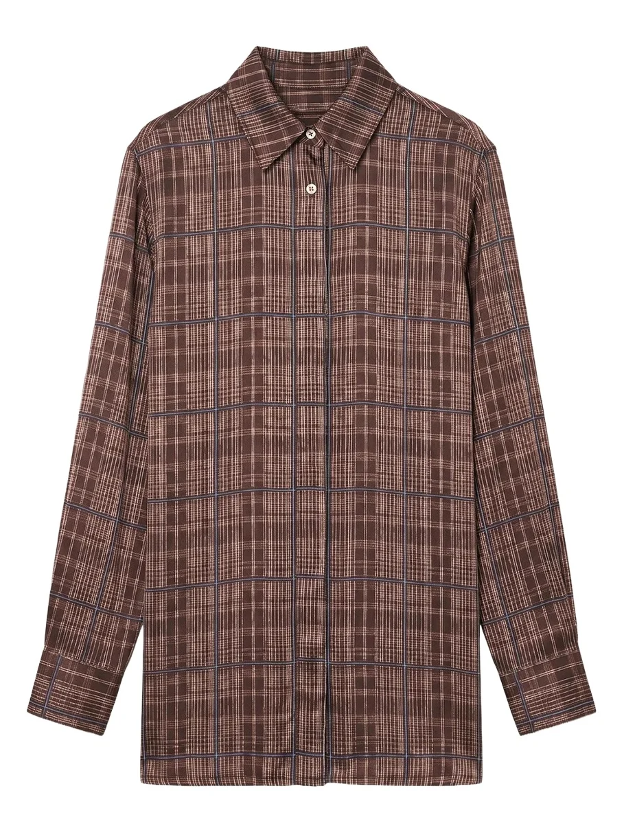 OFFICINE GÉNÉRALE Loose Plaid-Print Viscose Shirt