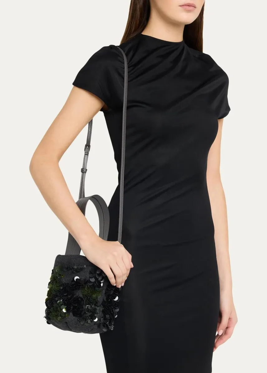 Plan C Sequin Double-Faced Wool Bucket Bag | Thumbnail 2