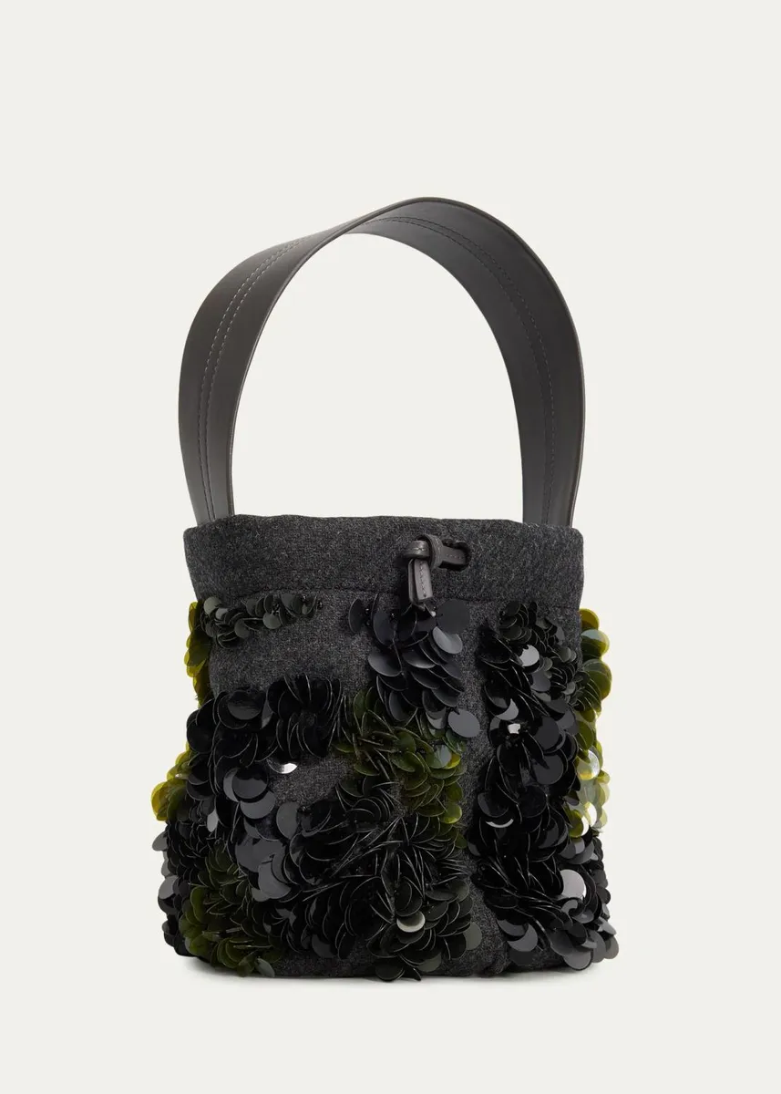 Plan C Sequin Double-Faced Wool Bucket Bag | Thumbnail 3