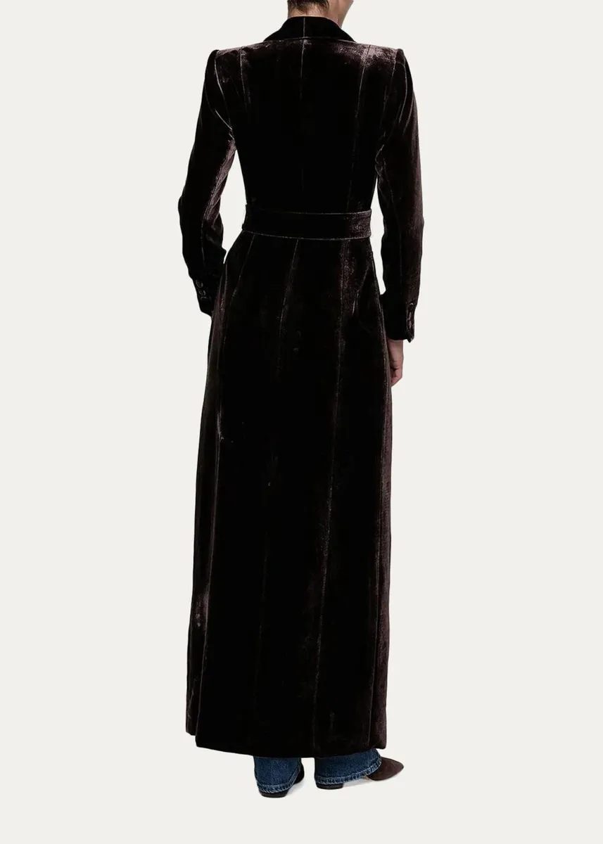 L'Agence Raini Velvet Shawl-Collar Maxi Coat | Thumbnail 3 L'Agence Raini Velvet Shawl-Collar Maxi Coat | Thumbnail 3
