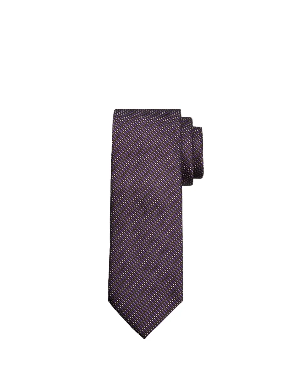 Brioni Men's Silk and Cotton Micro Jacquard Tie | Thumbnail 2