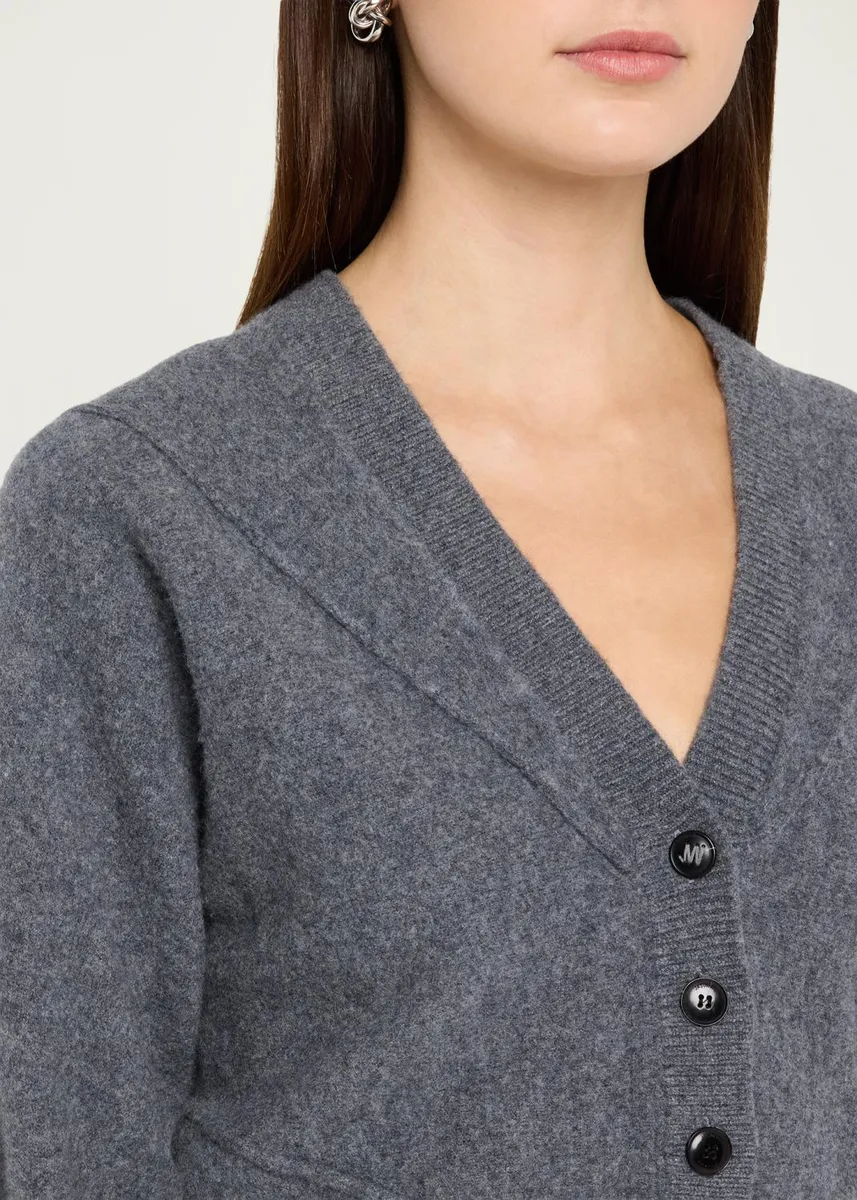 Jason Wu Collection Sculptural Merino Wool Crop V-Neck Cardigan | Thumbnail 5 Jason Wu Collection Sculptural Merino Wool Crop V-Neck Cardigan | Thumbnail 5