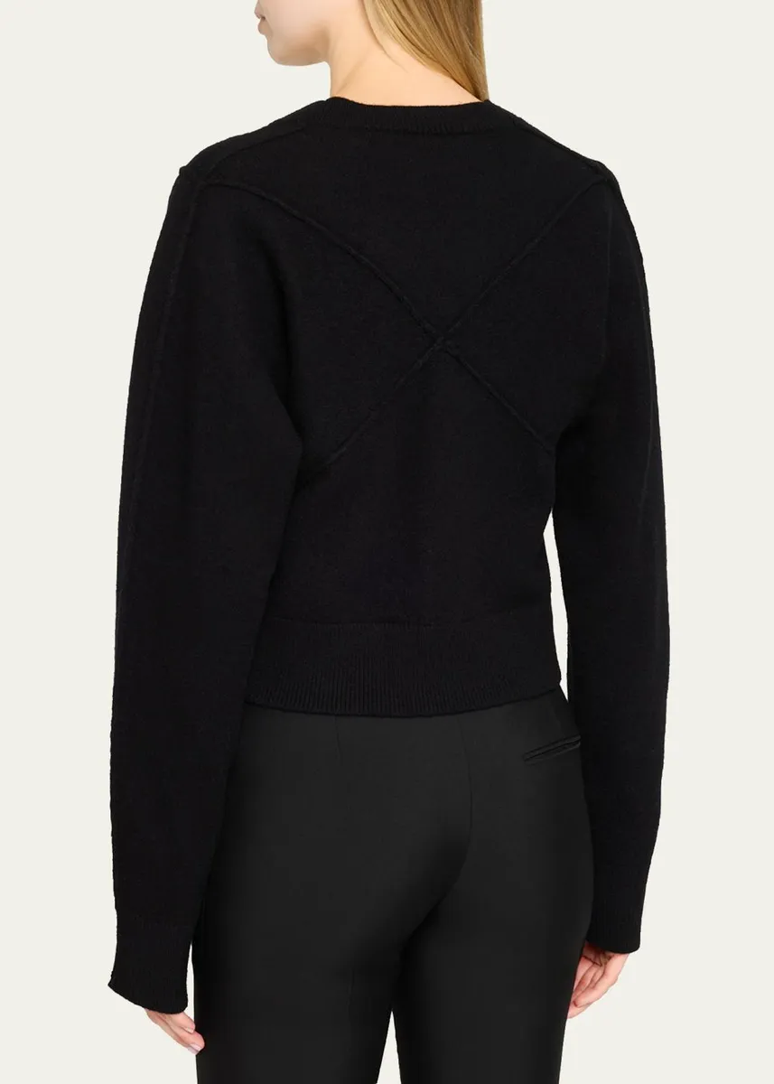 Jason Wu Collection Sculptural Merino Wool Crop V-Neck Cardigan | Thumbnail 7 Jason Wu Collection Sculptural Merino Wool Crop V-Neck Cardigan | Thumbnail 7