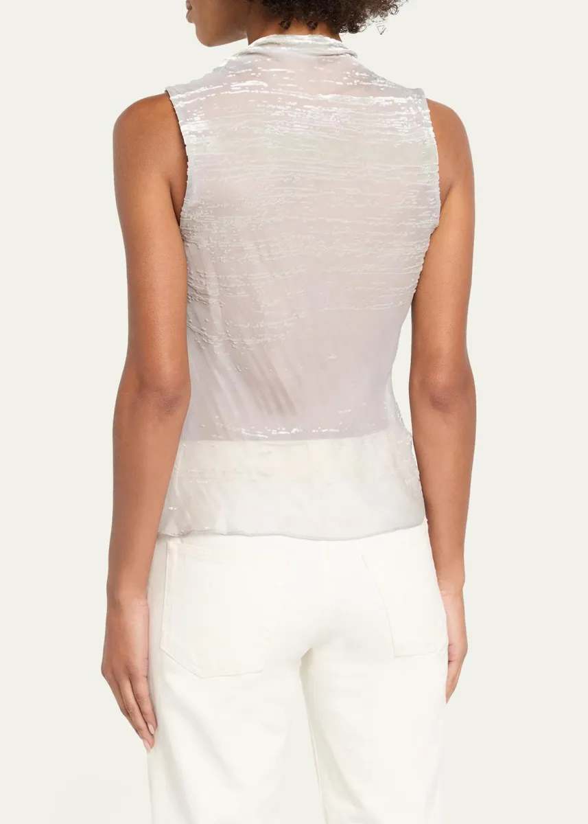 Grace Ling Boat-Neck Glitch Velvet Burnout Sleeveless Top | Thumbnail 3 Grace Ling Boat-Neck Glitch Velvet Burnout Sleeveless Top | Thumbnail 3