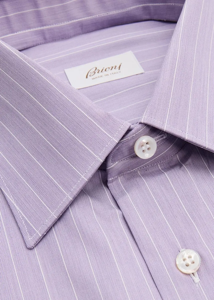 Brioni Men's Striped Cotton Dress Shirt | Thumbnail 2 Brioni Men's Striped Cotton Dress Shirt | Thumbnail 2