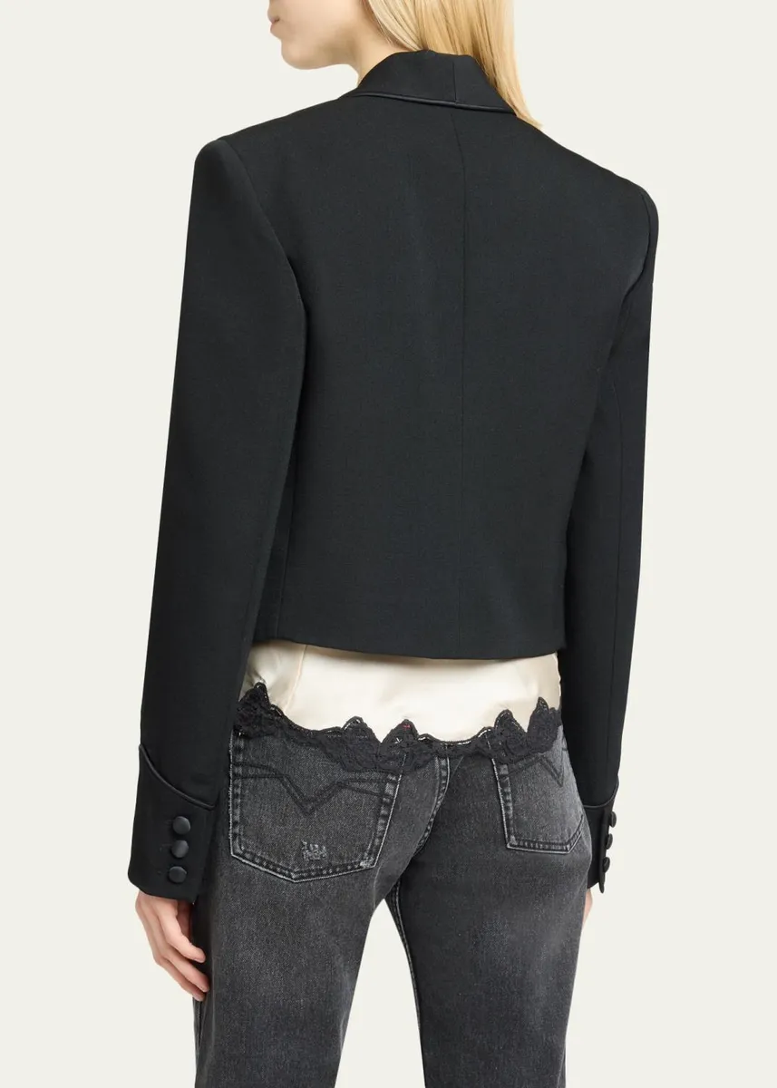 Isabel Marant Pialena Satin Trim SIngle-Breasted Tailored Jacket | Thumbnail 3 Isabel Marant Pialena Satin Trim SIngle-Breasted Tailored Jacket | Thumbnail 3