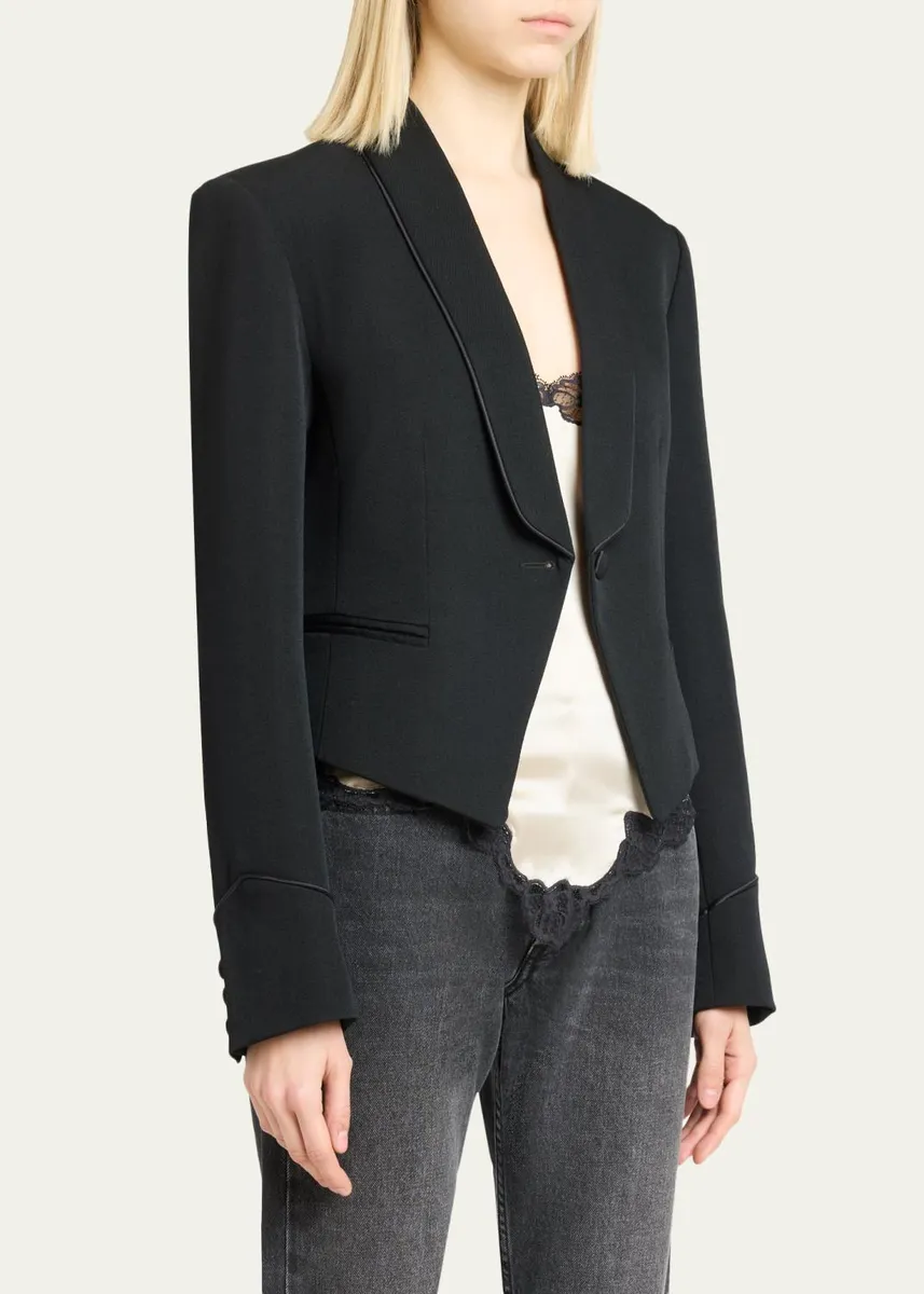 Isabel Marant Pialena Satin Trim SIngle-Breasted Tailored Jacket | Thumbnail 4 Isabel Marant Pialena Satin Trim SIngle-Breasted Tailored Jacket | Thumbnail 4