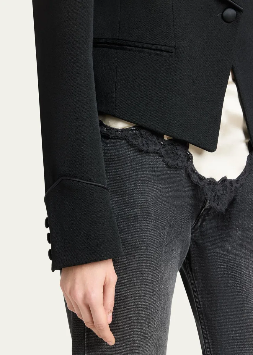 Isabel Marant Pialena Satin Trim SIngle-Breasted Tailored Jacket | Thumbnail 5 Isabel Marant Pialena Satin Trim SIngle-Breasted Tailored Jacket | Thumbnail 5