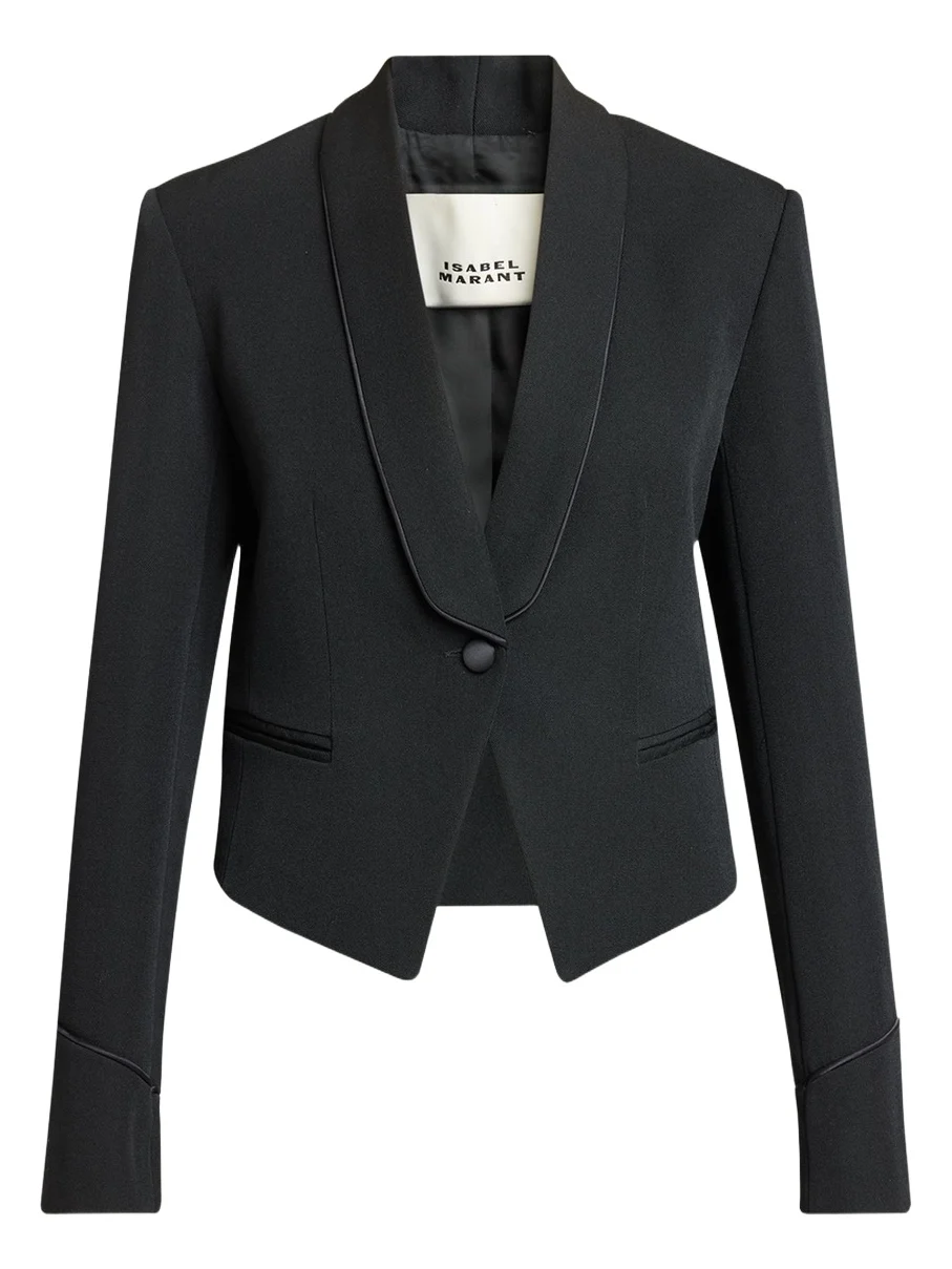 Pialena Satin Trim SIngle-Breasted Tailored Jacket
