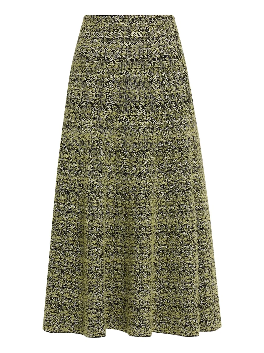Brandon Maxwell Miller Textured Knit A-Line Midi Skirt