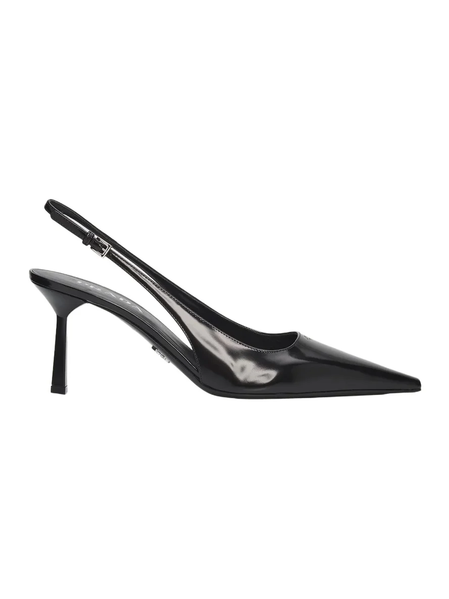 75mm Patent Leather Slingback Pumps