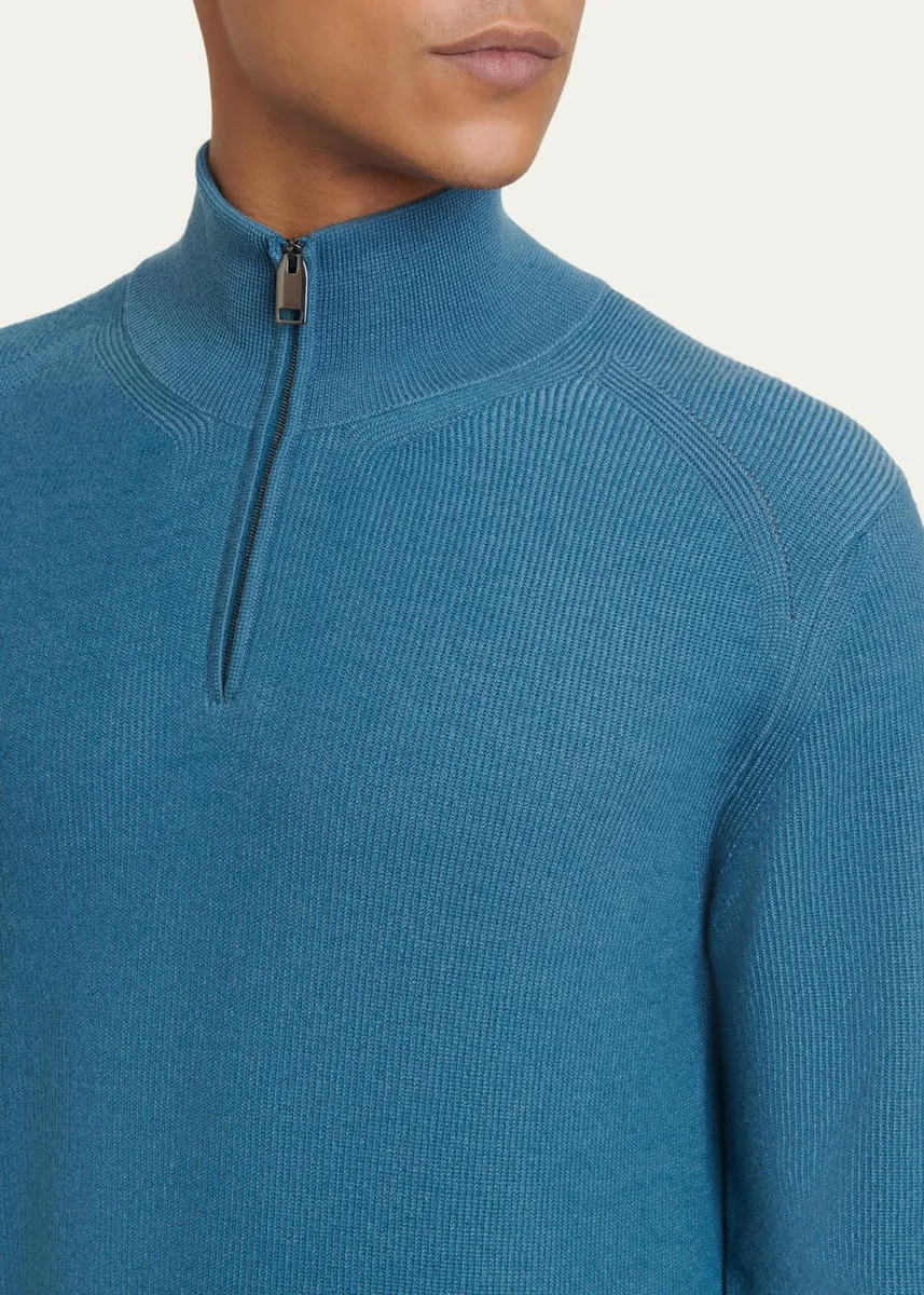 Brioni Men's Cashmere Quarter-Zip Sweater | Thumbnail 9 Brioni Men's Cashmere Quarter-Zip Sweater | Thumbnail 9