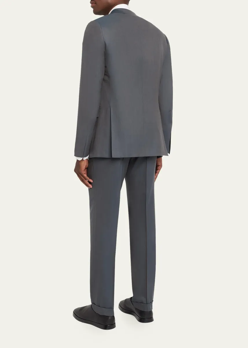 Brioni Men's Wool Tonal Two-Piece Suit | Thumbnail 3 Brioni Men's Wool Tonal Two-Piece Suit | Thumbnail 3