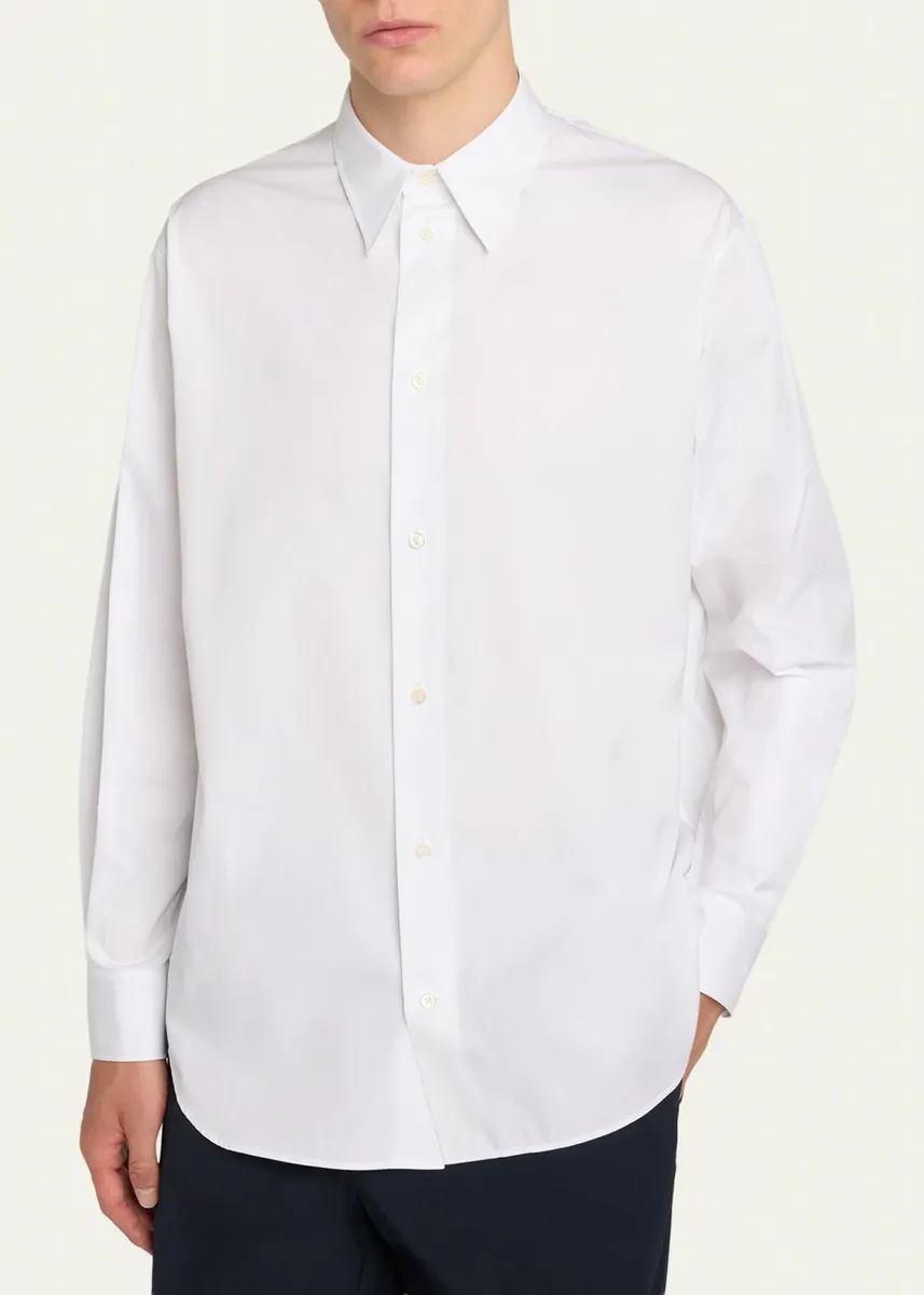 The Row Men's Tomek Cotton Poplin Dress Shirt | Thumbnail 4 The Row Men's Tomek Cotton Poplin Dress Shirt | Thumbnail 4