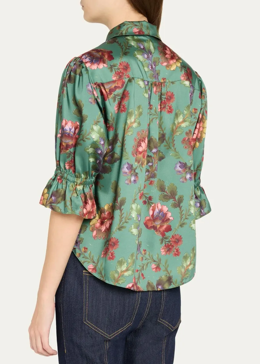 Cinq à Sept Fresco Floral Tie-Neck Blouse | Thumbnail 3 Cinq à Sept Fresco Floral Tie-Neck Blouse | Thumbnail 3