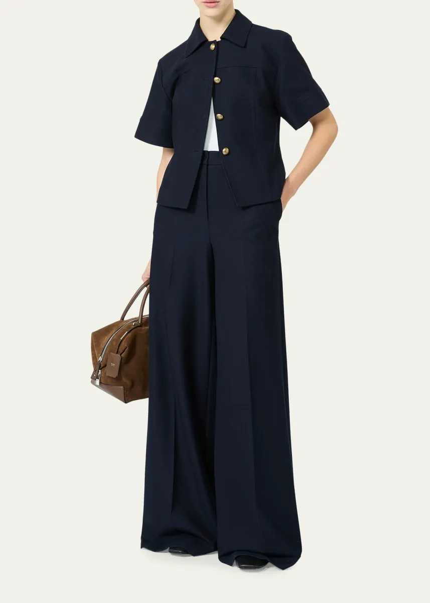Max Mara Risorsa Short-Sleeve Pique Shirt Jacket | Thumbnail 2 Max Mara Risorsa Short-Sleeve Pique Shirt Jacket | Thumbnail 2