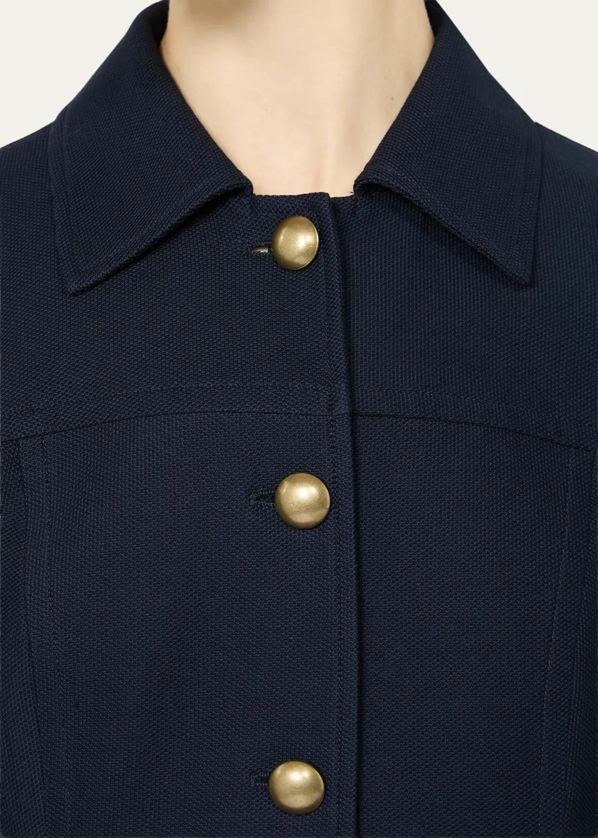 Max Mara Risorsa Short-Sleeve Pique Shirt Jacket | Thumbnail 5 Max Mara Risorsa Short-Sleeve Pique Shirt Jacket | Thumbnail 5