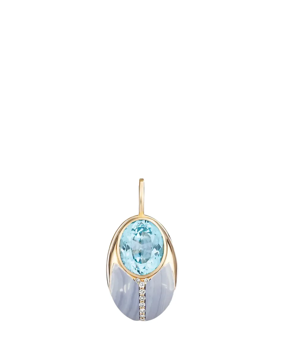 Mason and Books 14K Big Love Bug Pendant with Blue Topaz and Agate | Thumbnail 2 Mason and Books 14K Big Love Bug Pendant with Blue Topaz and Agate | Thumbnail 2