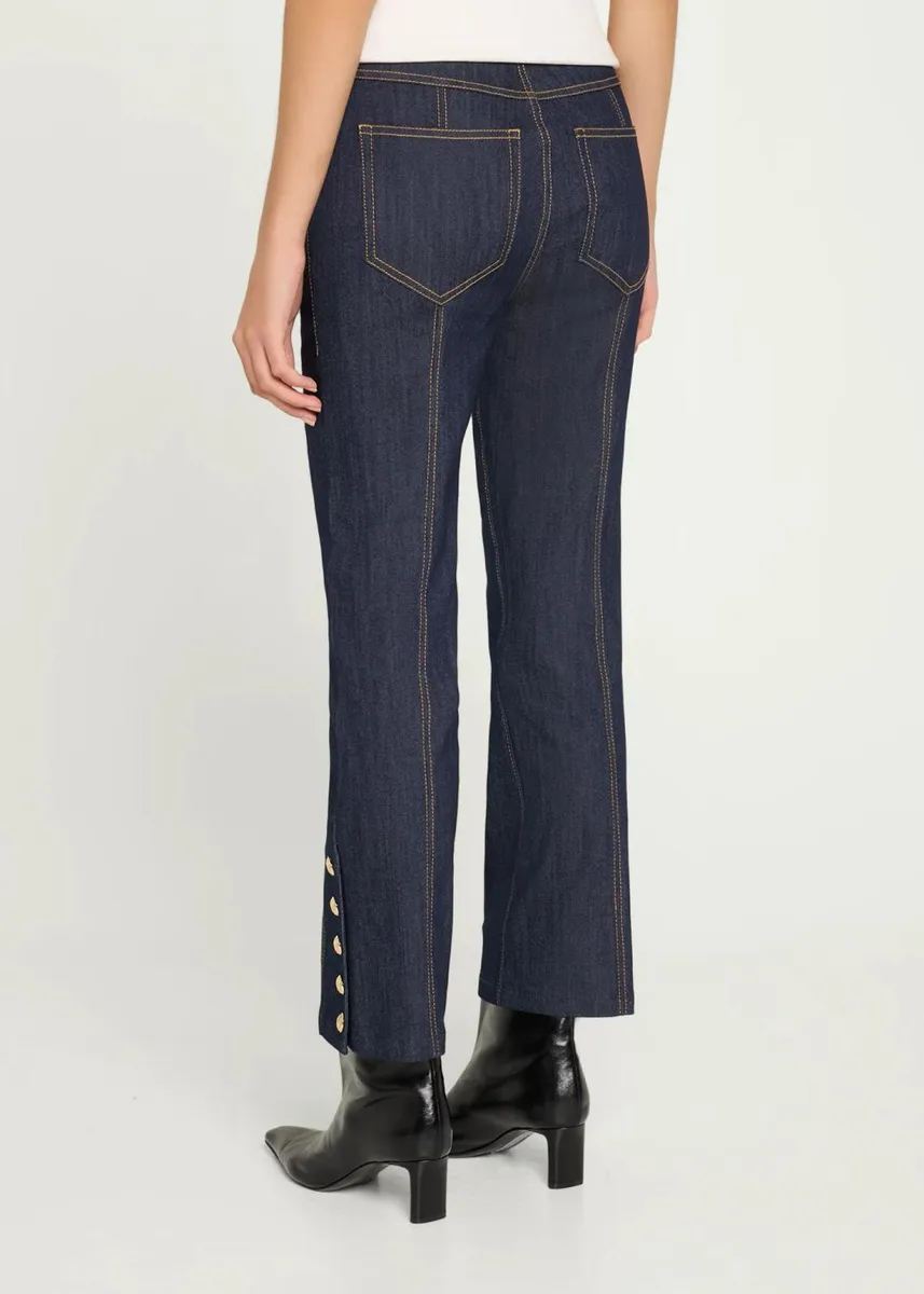 Cinq à Sept Maggie Button-Embellished Bootcut Jeans | Thumbnail 3 Cinq à Sept Maggie Button-Embellished Bootcut Jeans | Thumbnail 3