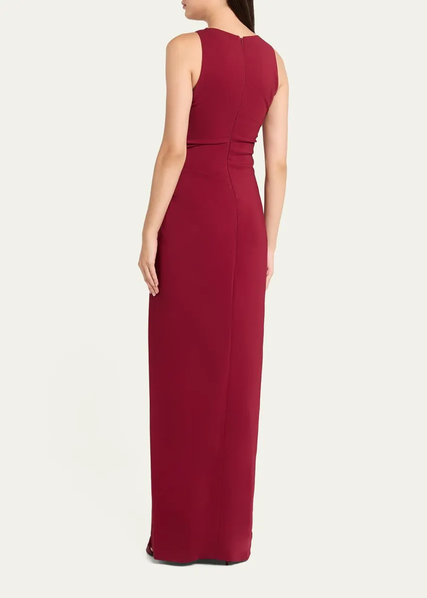 Oscar de la Renta Sleeveless Draped Slit Column Gown | Thumbnail 3 Oscar de la Renta Sleeveless Draped Slit Column Gown | Thumbnail 3