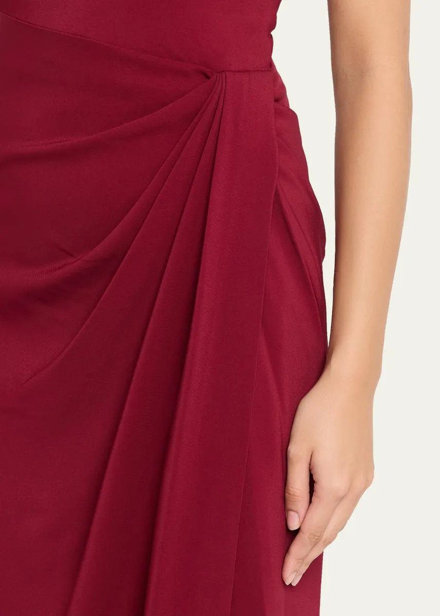 Oscar de la Renta Sleeveless Draped Slit Column Gown | Thumbnail 5 Oscar de la Renta Sleeveless Draped Slit Column Gown | Thumbnail 5