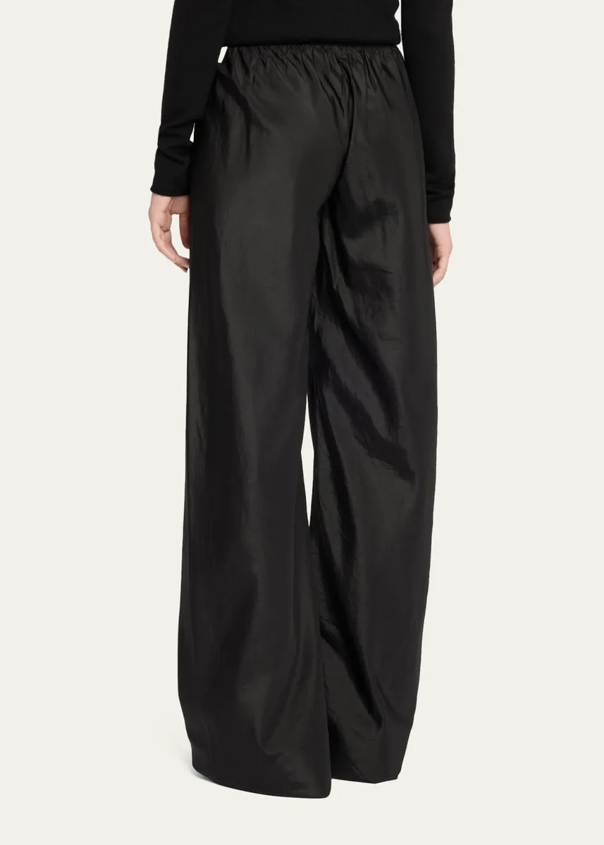 The Row Gala Silk Taffeta Wide-Leg Pull-On Pants | Thumbnail 3 The Row Gala Silk Taffeta Wide-Leg Pull-On Pants | Thumbnail 3