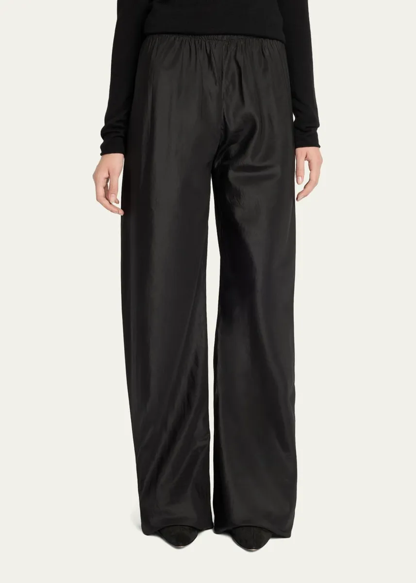The Row Gala Silk Taffeta Wide-Leg Pull-On Pants | Thumbnail 4 The Row Gala Silk Taffeta Wide-Leg Pull-On Pants | Thumbnail 4