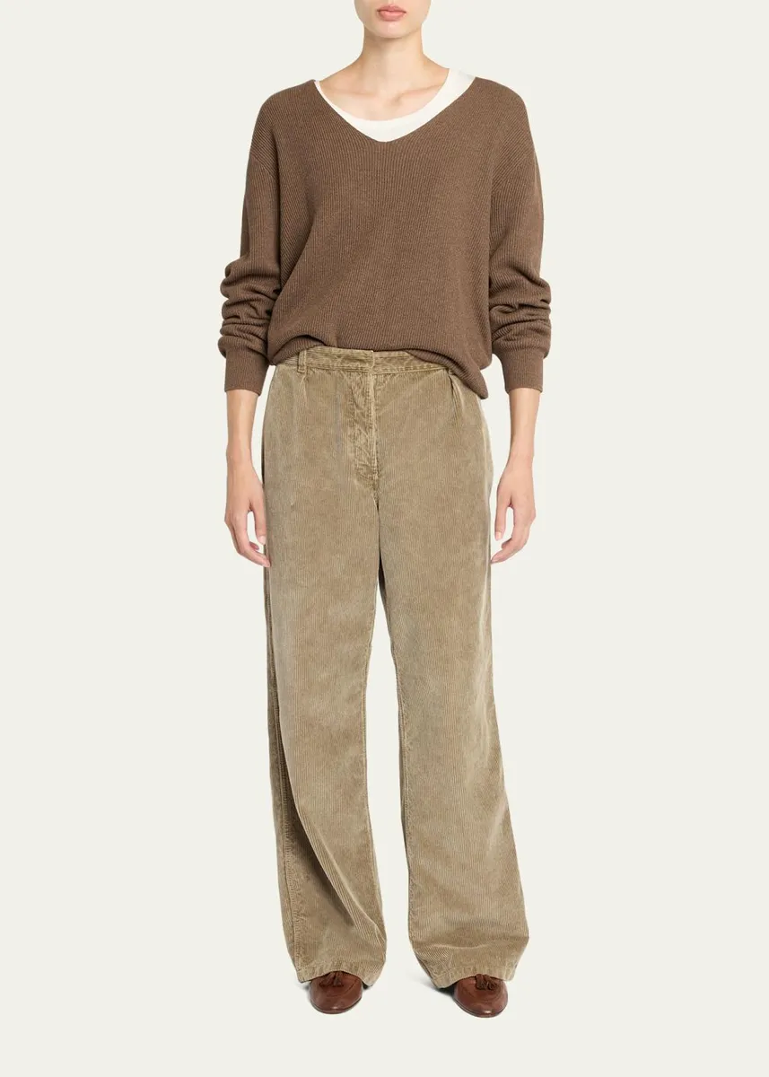 The Row Adler Corduroy Pleated Relaxed-Leg Pants | Thumbnail 2 The Row Adler Corduroy Pleated Relaxed-Leg Pants | Thumbnail 2