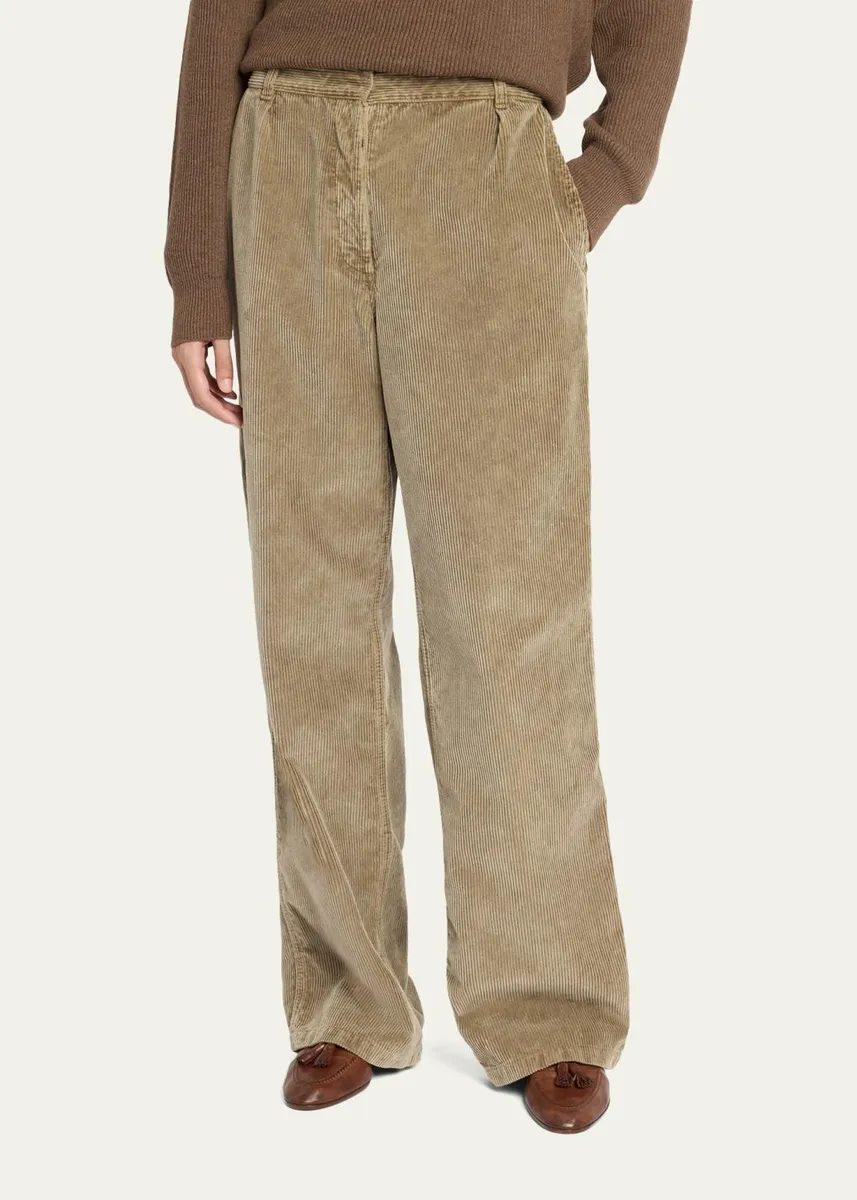 The Row Adler Corduroy Pleated Relaxed-Leg Pants | Thumbnail 3 The Row Adler Corduroy Pleated Relaxed-Leg Pants | Thumbnail 3