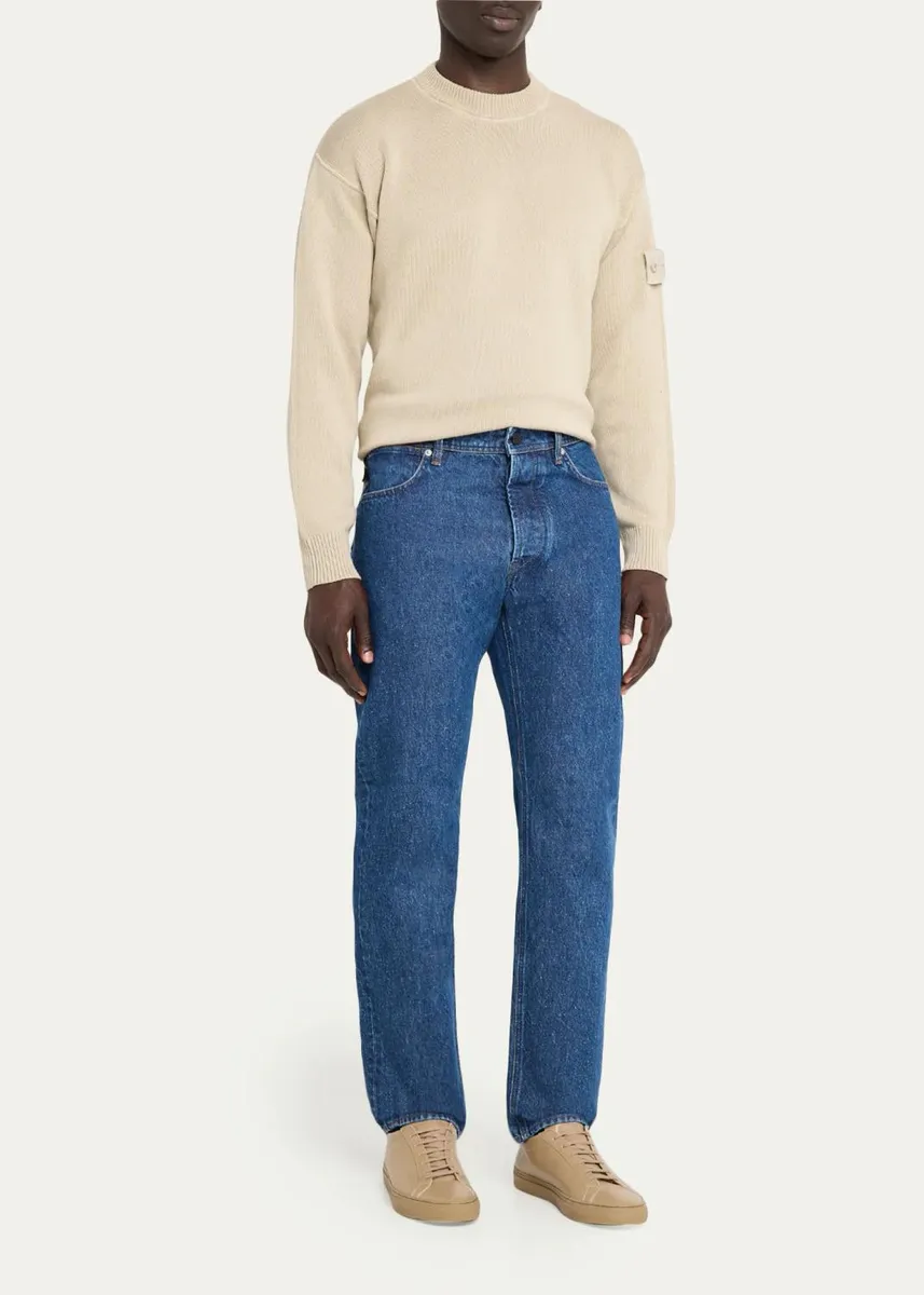 Stone Island Men's Medium-Blue Denim Straight-Leg Jeans | Thumbnail 2