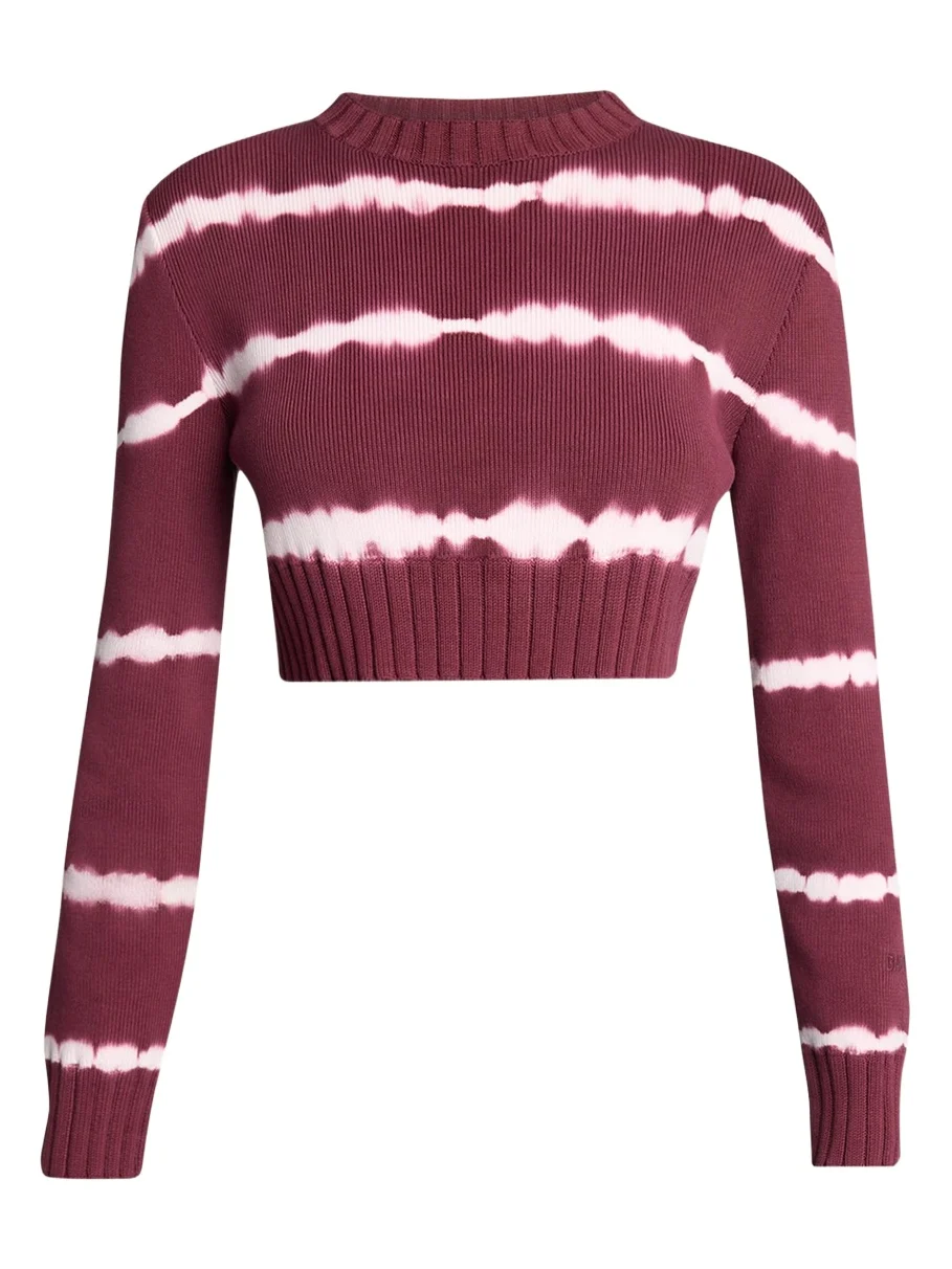 Bleach Striped Crop Crewneck Sweater Bleach Striped Crop Crewneck Sweater