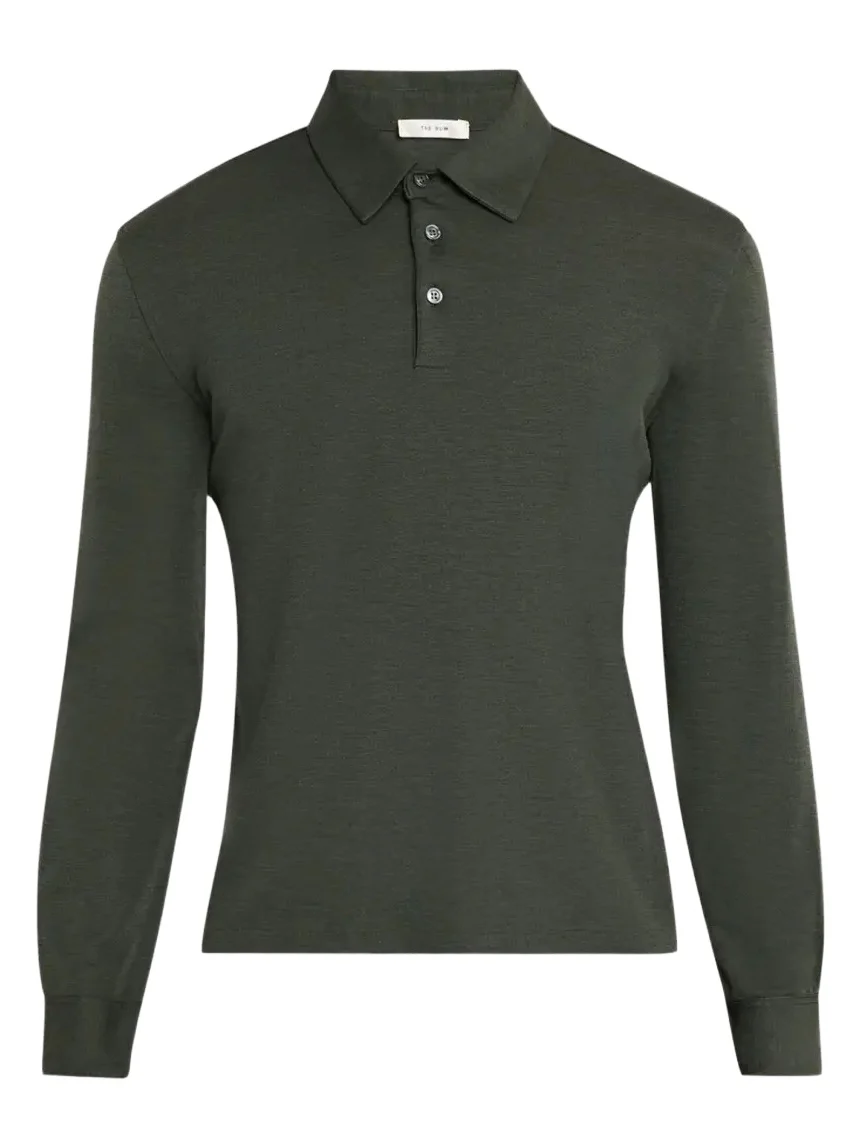 The Row Men's Reyes Wool Silk Polo Shirt