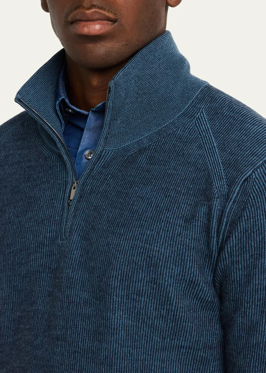Brioni Men's Cashmere Quarter-Zip Sweater | Thumbnail 5 Brioni Men's Cashmere Quarter-Zip Sweater | Thumbnail 5
