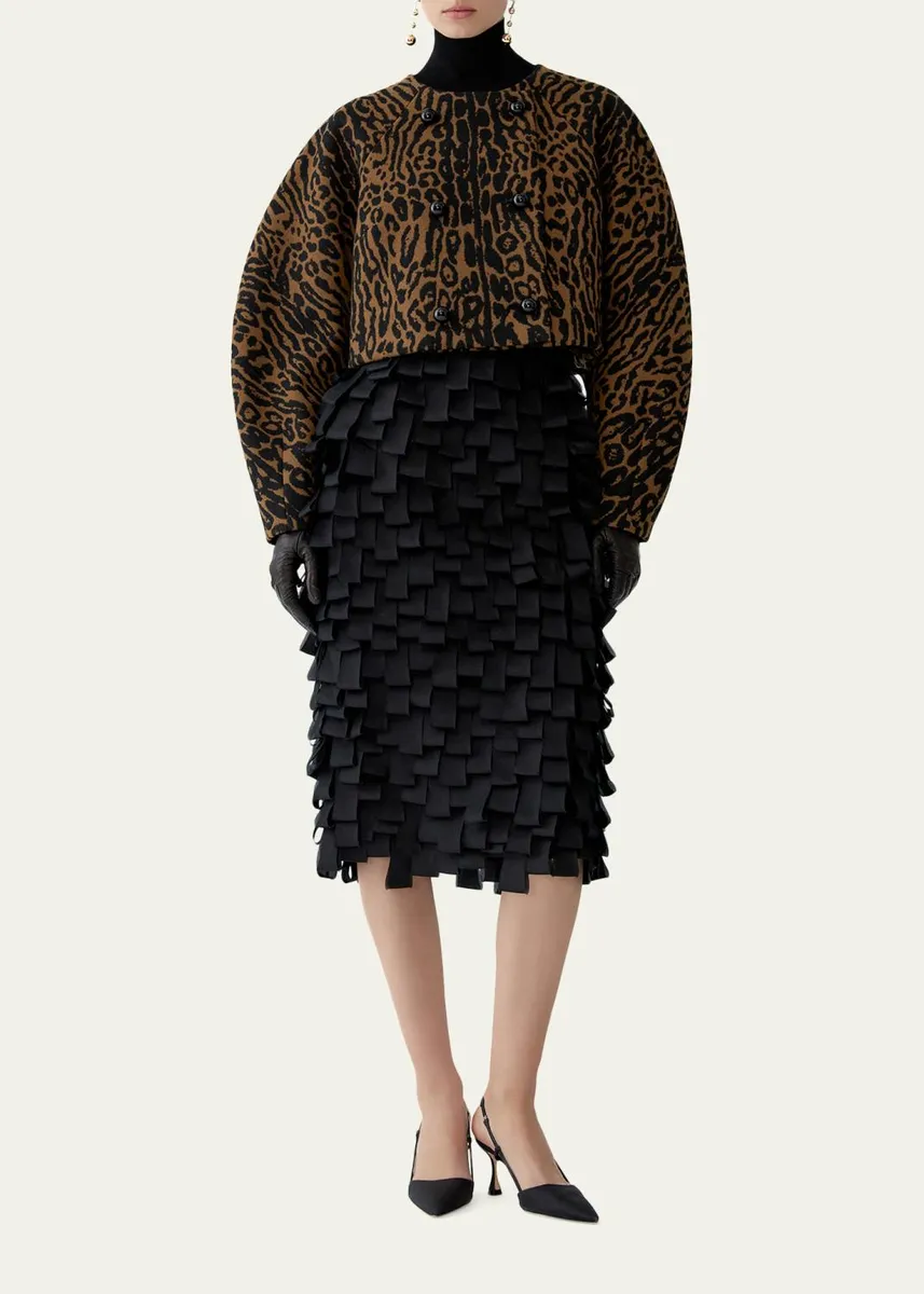 Carolina Herrera Wool Leopard Short Cocoon Jacket | Thumbnail 2 Carolina Herrera Wool Leopard Short Cocoon Jacket | Thumbnail 2