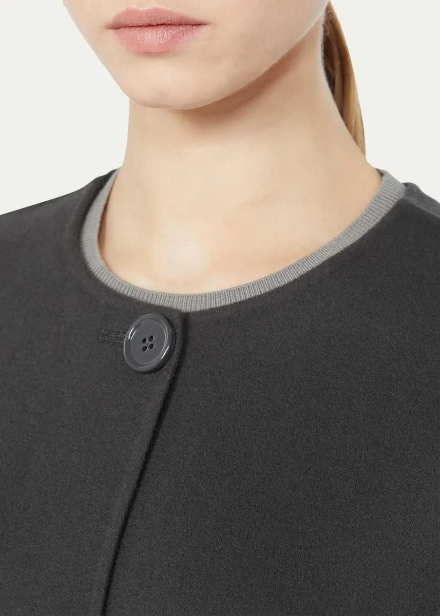 Max Mara Alicia Neck-Scarf Wool Single-Breasted Coat | Thumbnail 5