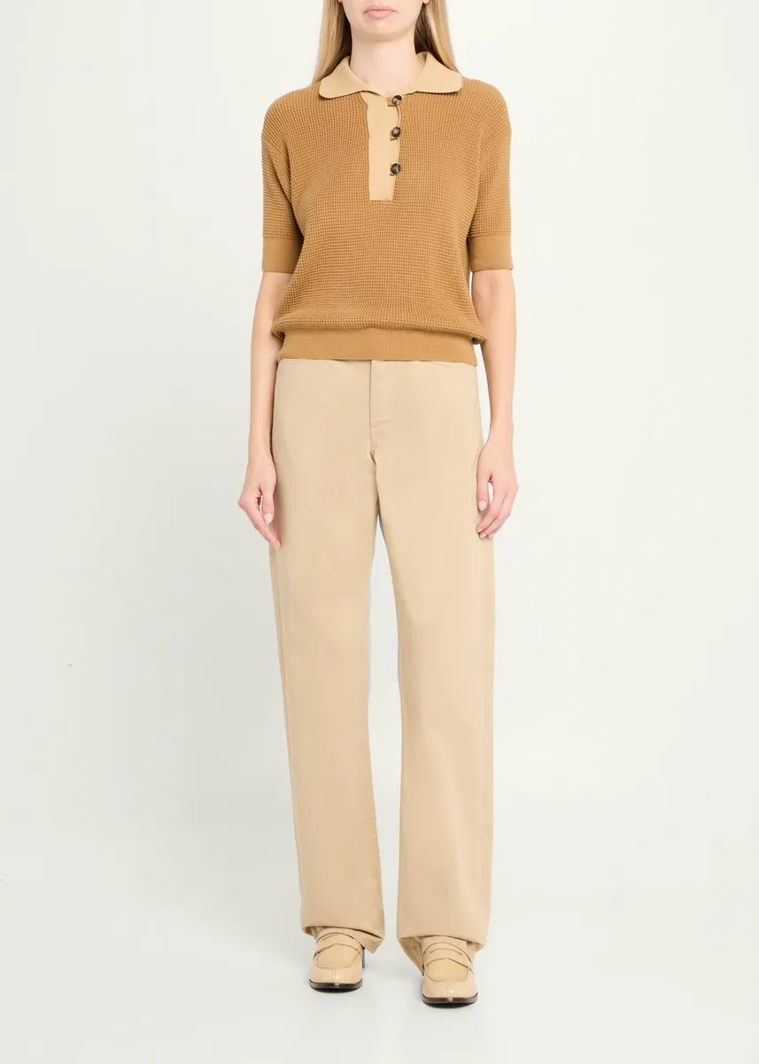 JW Anderson Short-Sleeve Textured Knit Polo Sweater | Thumbnail 2 JW Anderson Short-Sleeve Textured Knit Polo Sweater | Thumbnail 2