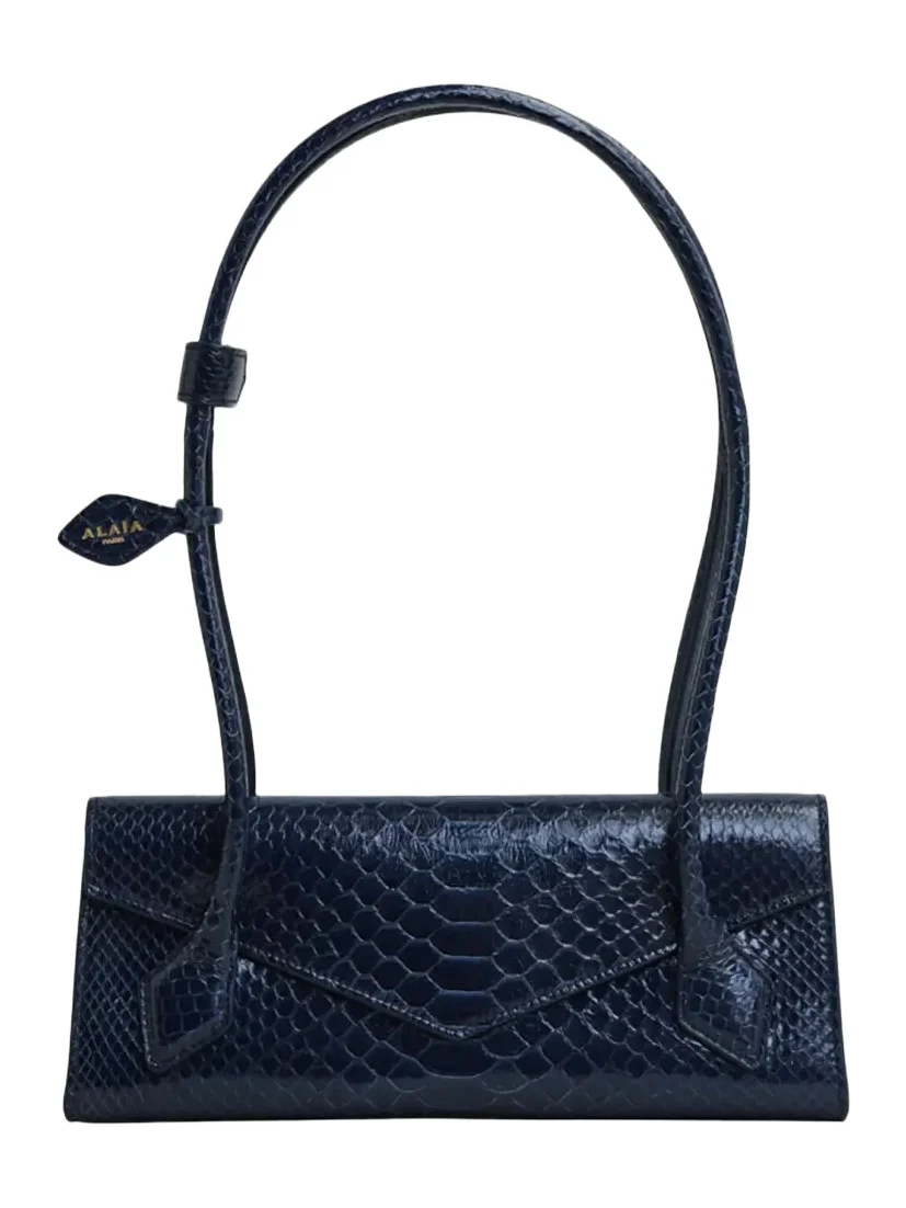 ALAÏA Le Teckel Small Snakeskin Leather Shoulder Bag